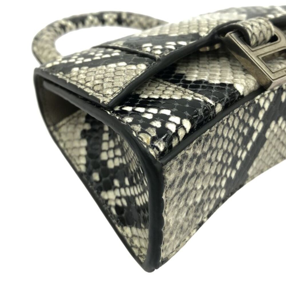 Balenciaga Hourglass Top Handle Bag Python Embossed Leather Gray Calfskin - Picture 8 of 10